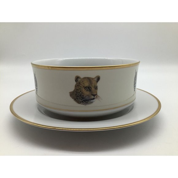 Royal Sheffield African Big 5 Gravy Boat with Attached Underplate - Picture 7 of 11